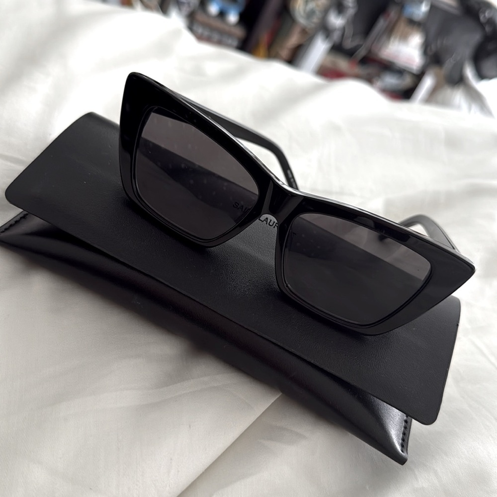 Saint Laurent Black Cat-Eye Sunglasses